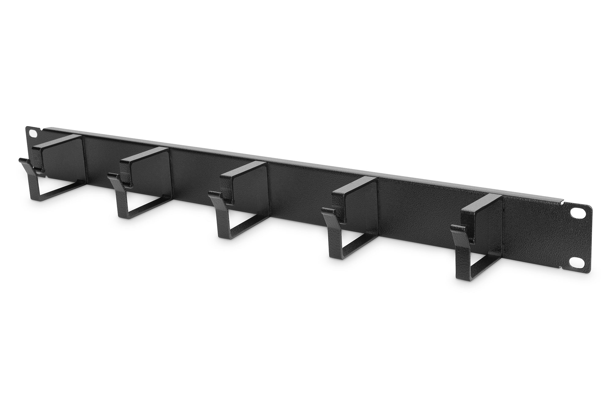 Digitus Kabelrangierpanel – Schwarz, mit Kabelführungsbügeln, für 483 mm (19")-Schränke, 1HE