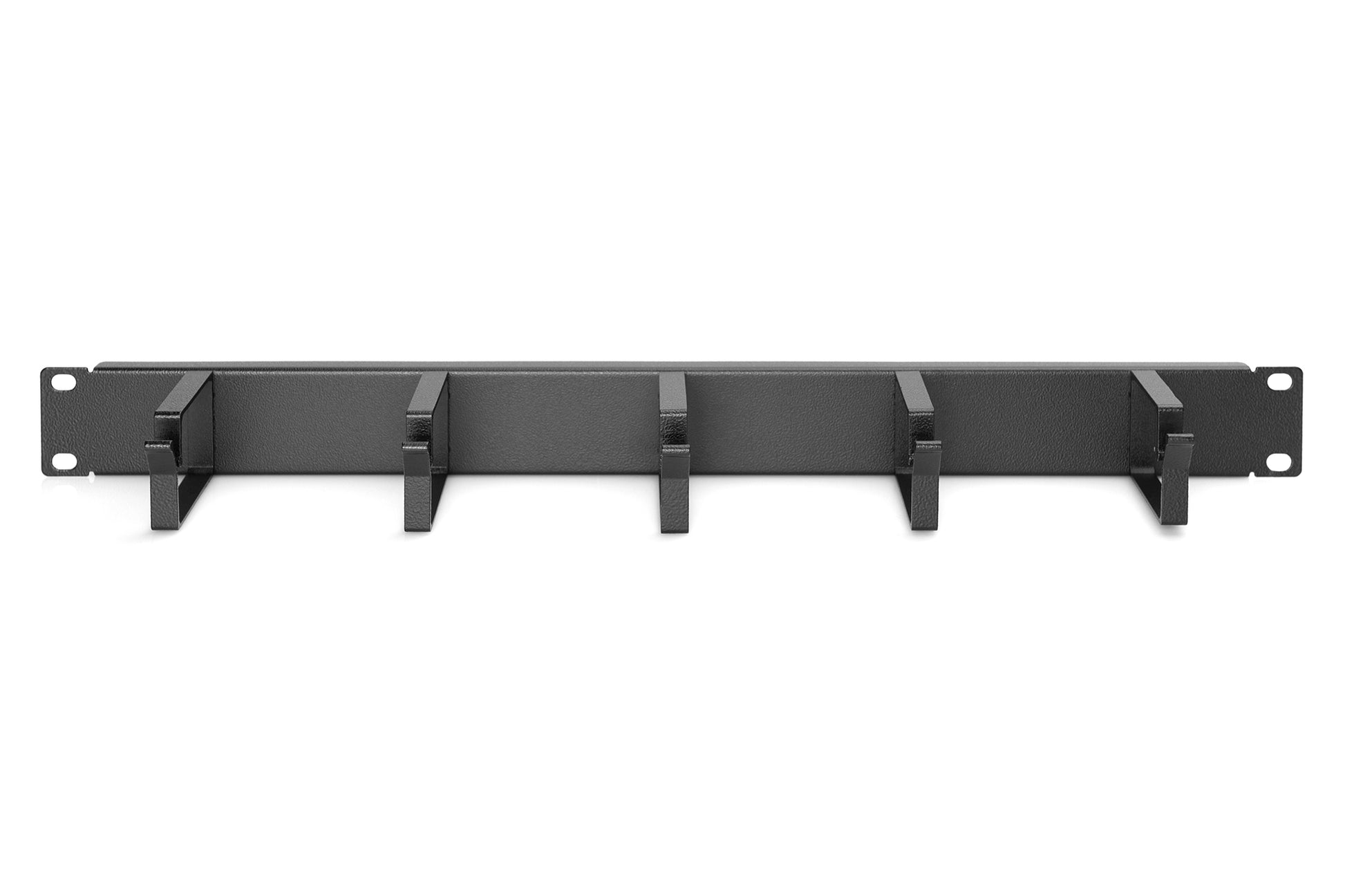 Digitus Kabelrangierpanel – Schwarz, mit Kabelführungsbügeln, für 483 mm (19")-Schränke, 1HE