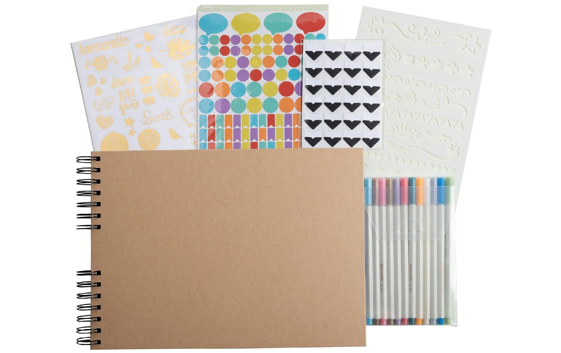 Exacompta Scrap Addict – Scrapbooking-Set – Fotoalbum 32 × 22 cm – inkl. 12 Metallic-Marker, 300 Sticker