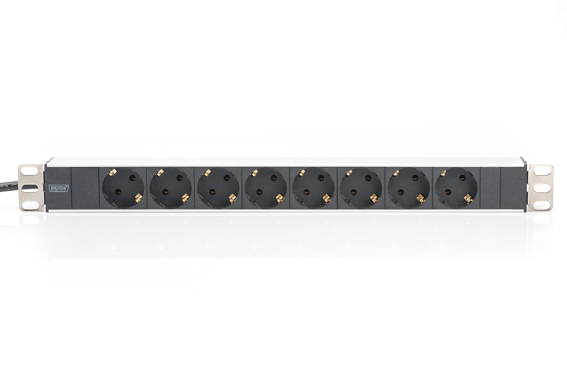 Digitus Rack-PDU – 1U, 8× Schuko (Typ E/F), Schutzkontaktstecker, 16 A, 2 m, Schwarz