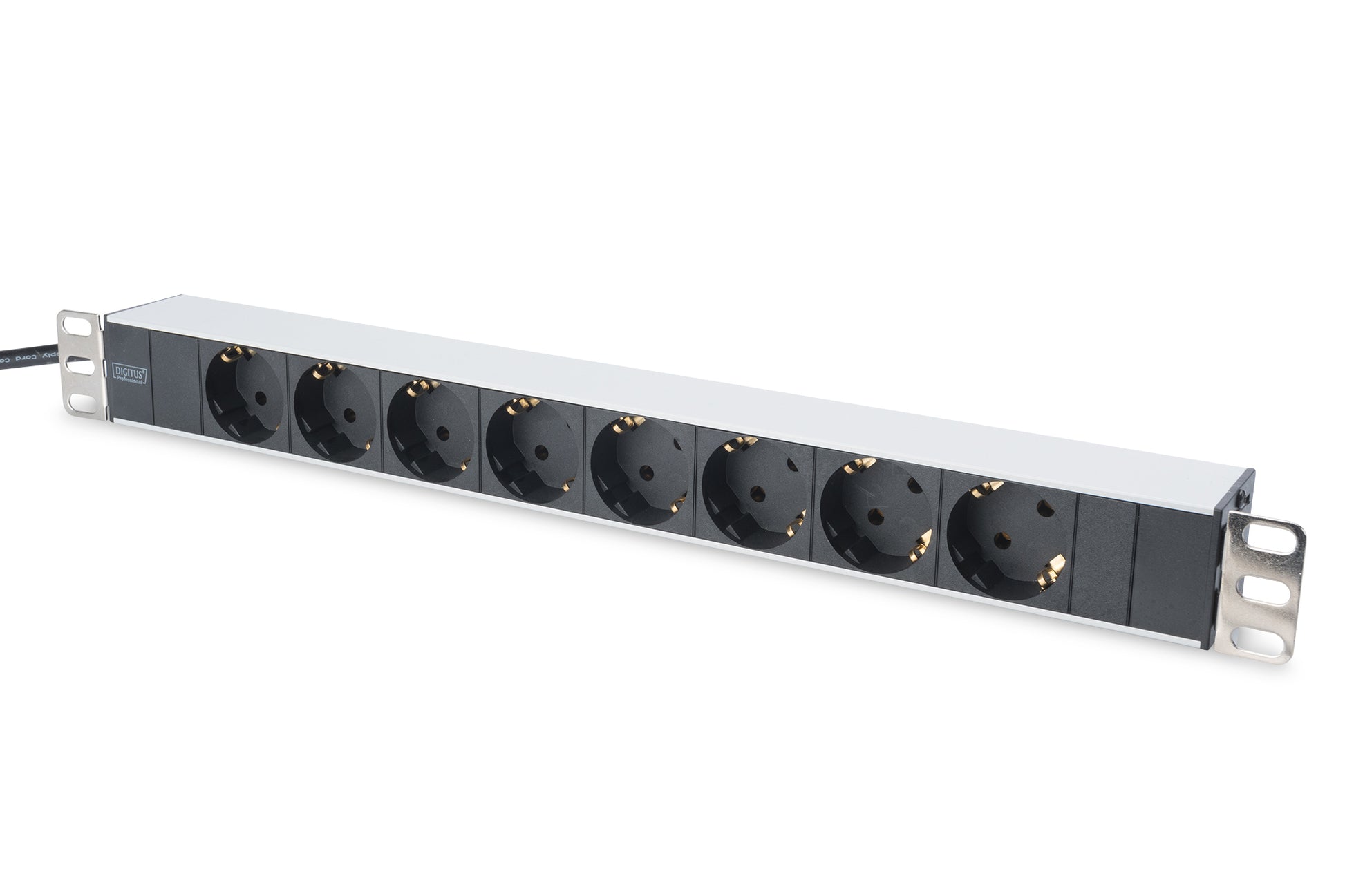 Digitus Rack-PDU – 1U, 8× Schuko (Typ E/F), Schutzkontaktstecker, 16 A, 2 m, Schwarz