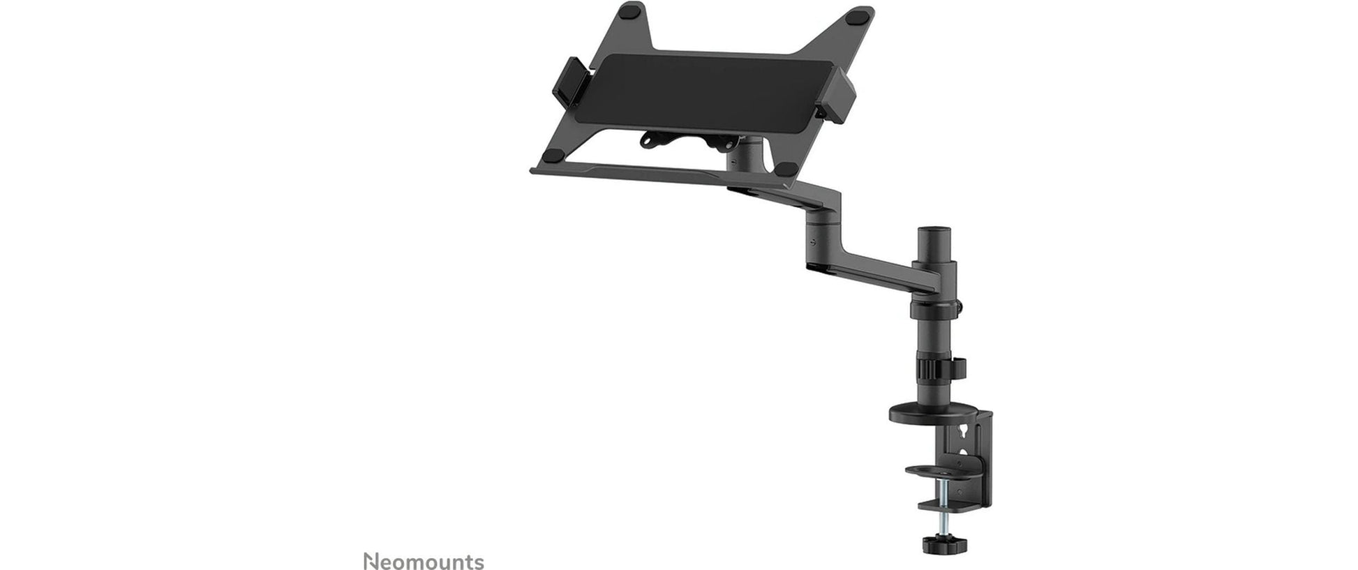 Neomounts Laptop-Arm (Klemme/Durchführung) – für Notebooks bis 17,3" – VESA 100×100, 5 kg – Schwarz
