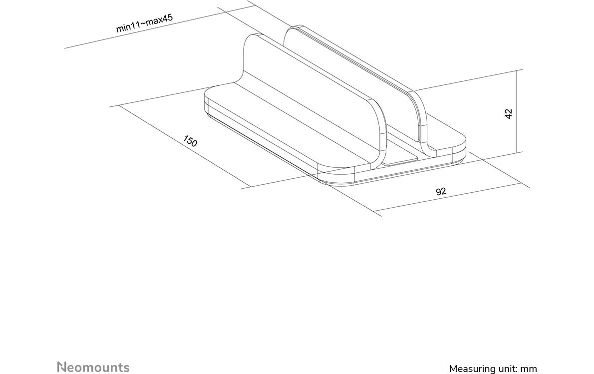 Neomounts Laptop-Ständer – bis 17", höhenverstellbar, bis 5 kg – Schwarz