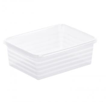Rotho Formatkörbchen Linus – Kunststoff, Transparent, 19 × 6 × 14,5 cm