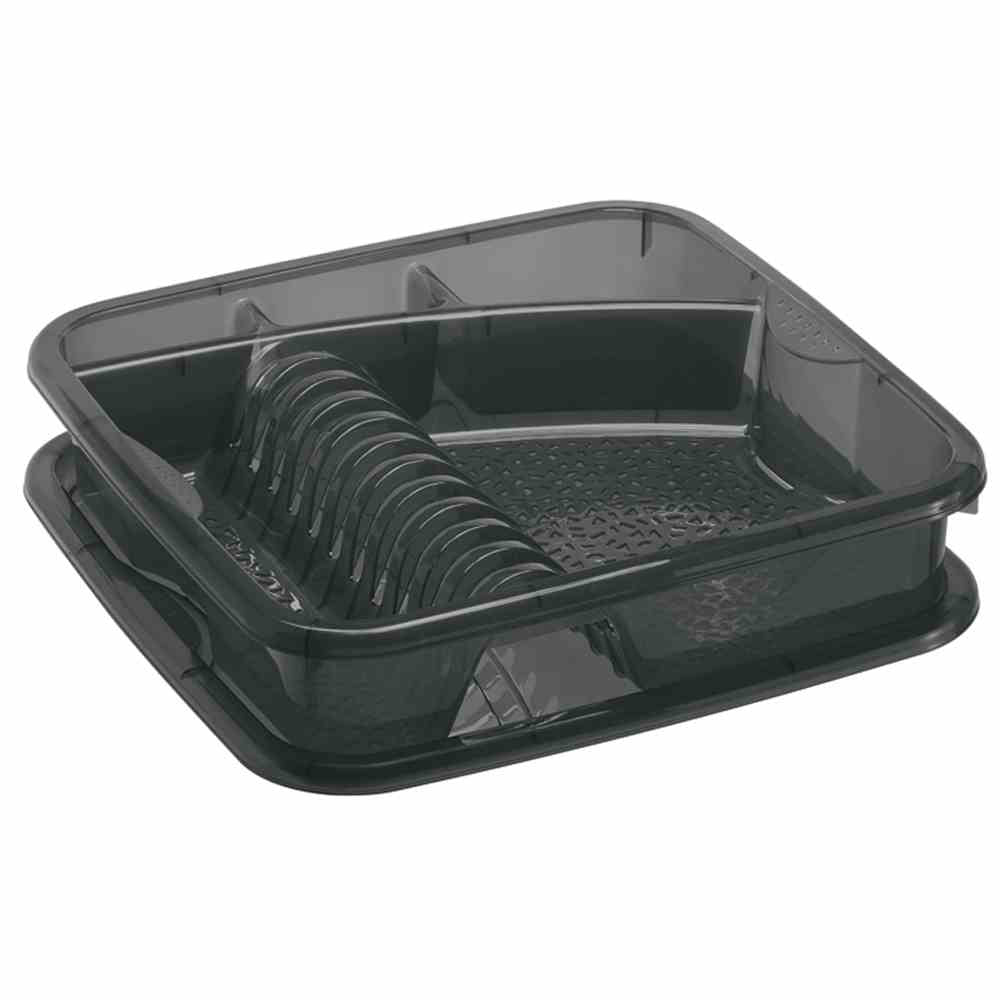 Rotho Abtropfgestell 39,5 × 39,5 × 8,5 cm, Polypropylen (PP), Anthrazit, BPA-frei
