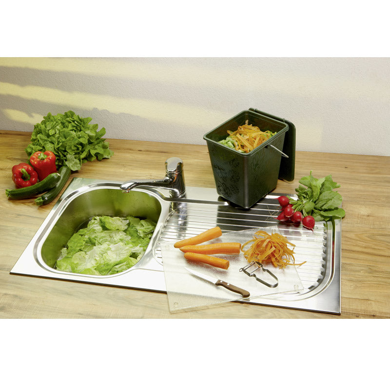 Rotho Komposteimer Greenline – 7 l – Kunststoff (PP), rechteckig – grün