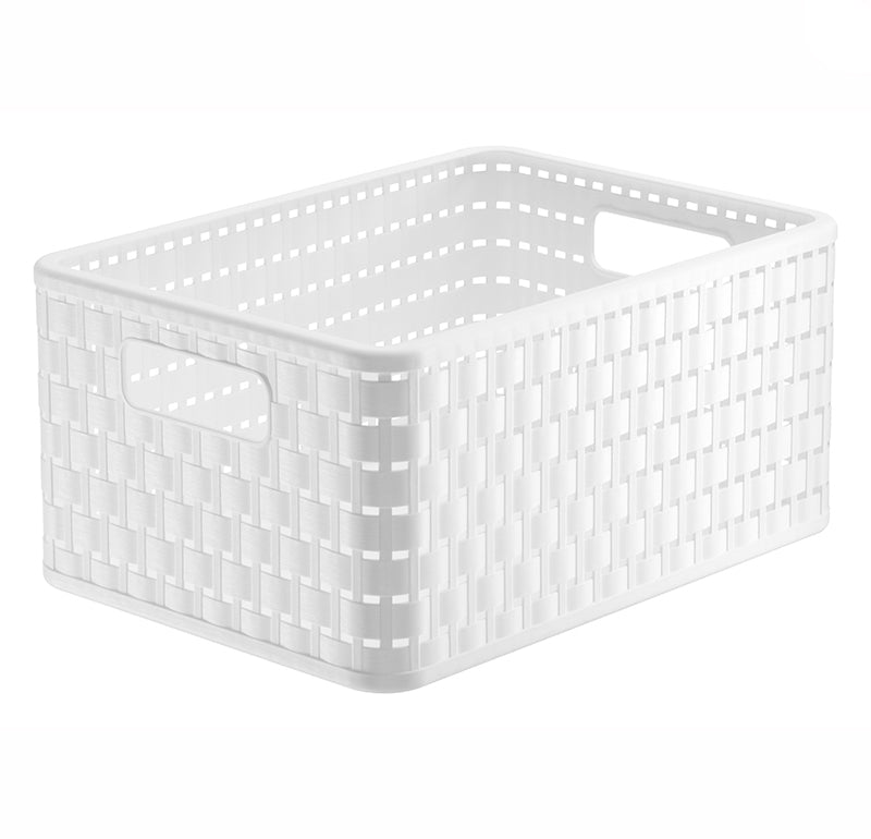 Rotho Country A5 Plus Aufbewahrungskorb 11 l – Kunststoff – Weiss – 238 × 160 × 328 mm