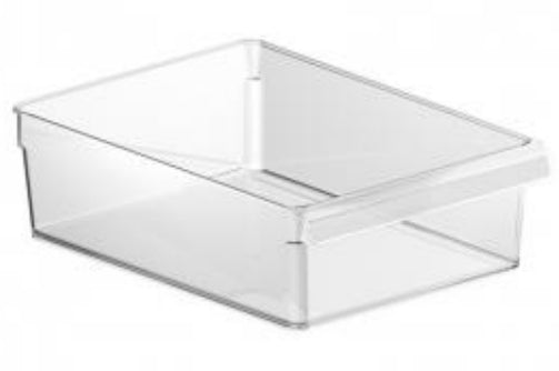 Rotho Kühlschrank-Organizer Loft – 5 l – mit Henkel, spülmaschinenfest – Kunststoff – transparent – 22 × 9 × 3