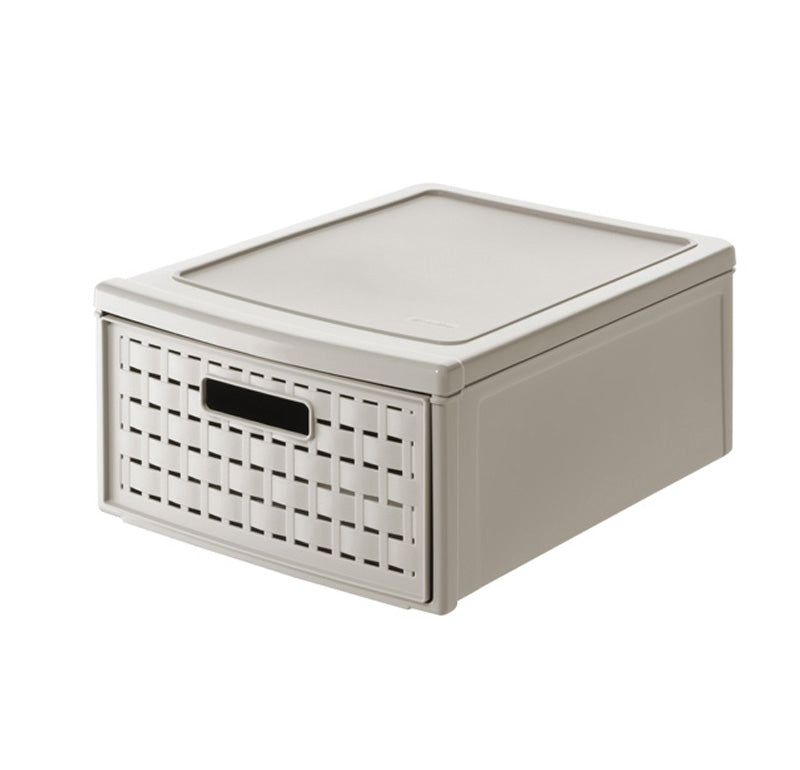 Rotho Country Schubladenturm 1 Schublade – beige – 350 × 145 × 260 mm