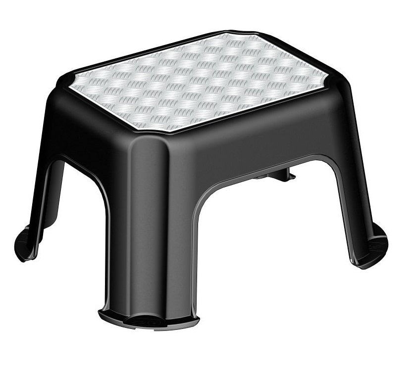 Rotho Klapphocker – 43,1 × 35,8 × 23,8 cm, 150 kg, schwarz