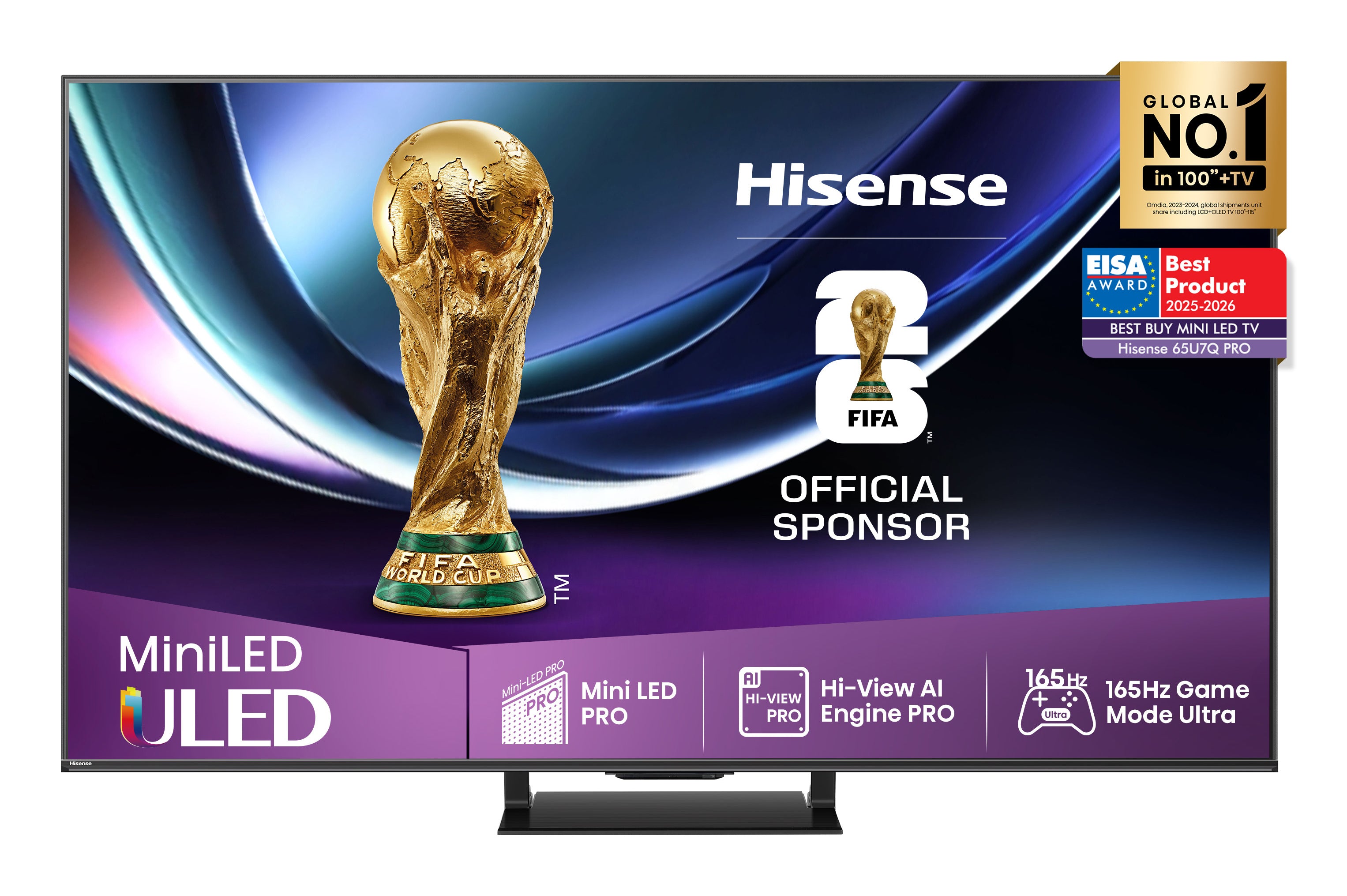 Hisense U7Q PRO – 65" TV – 4K UHD – LCD (Mini-LED) – VIDAA U9 – 165 Hz – Dolby Vision, HDR10+