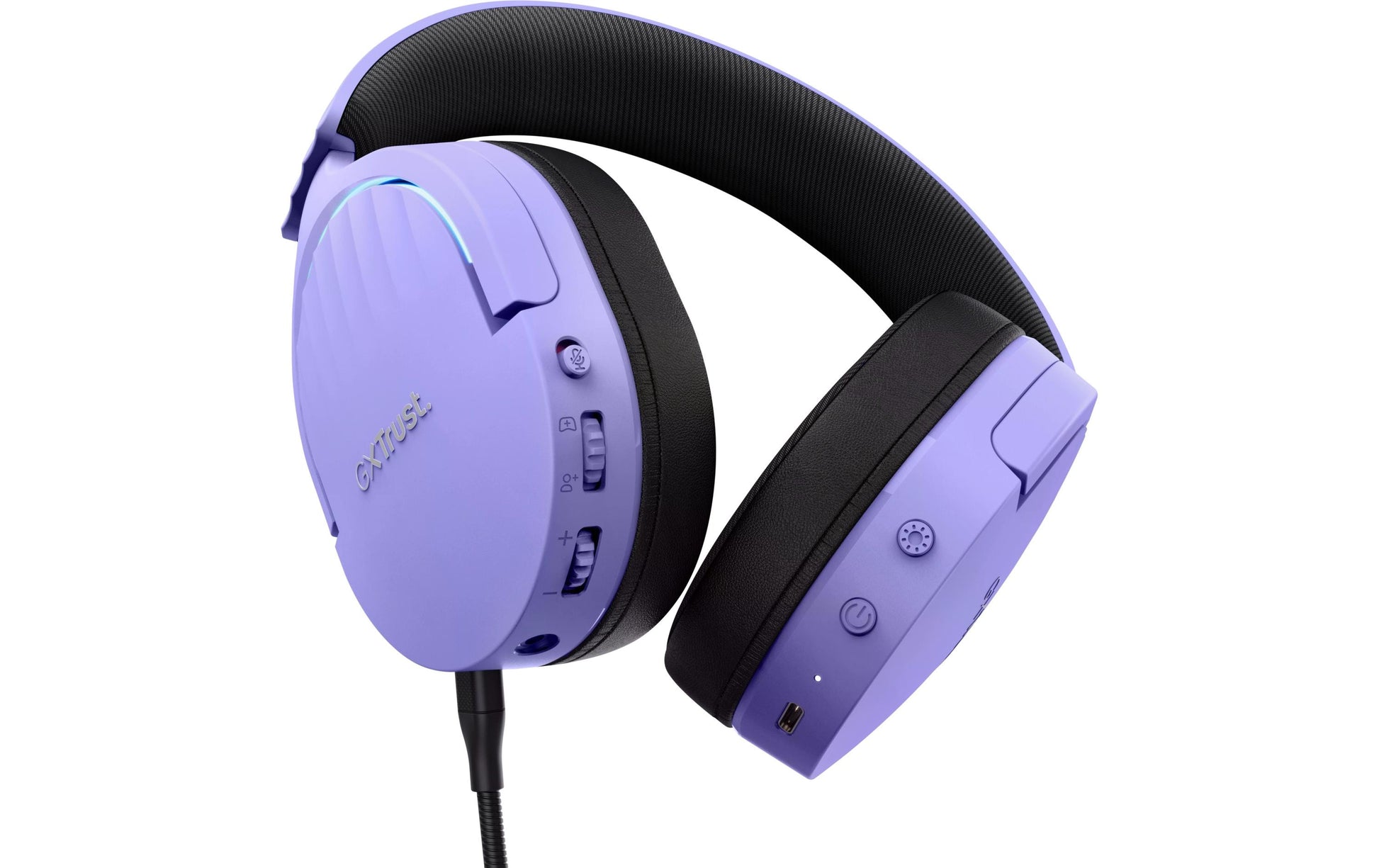 Trust GXT 491P FAYZO – Over-Ear Gaming-Headset – USB-A, Surround-Sound, Stummschaltung – Schwarz/Violett