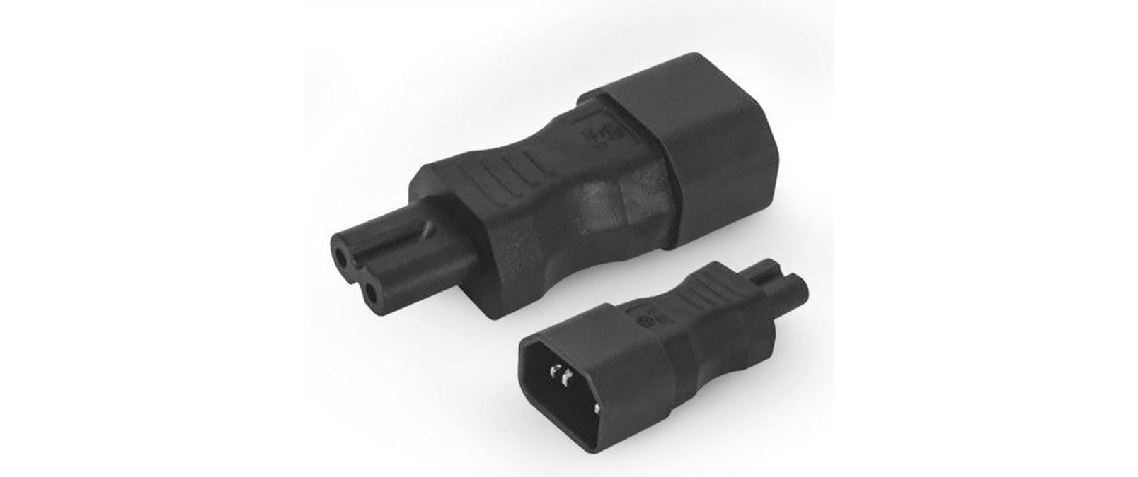 Alpha Elettronica Netzadapter C7 zu C14 – Gerade, Schwarz, CE
