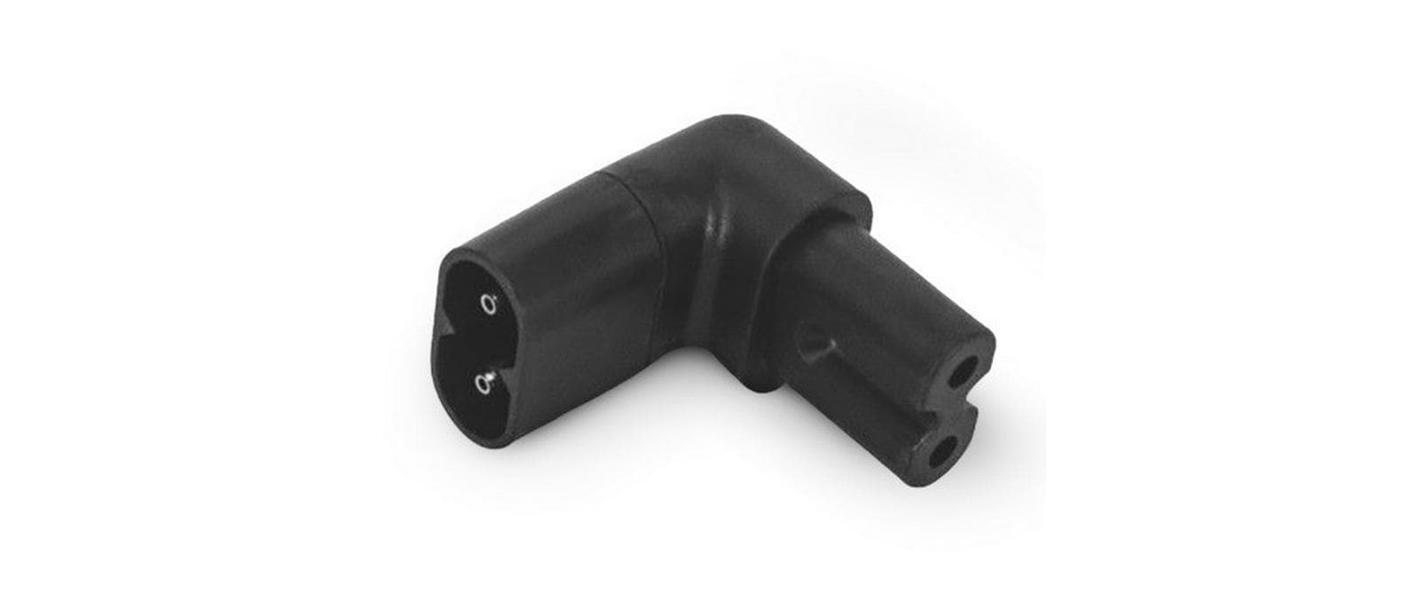 Alpha Elettronica Adapterkabel C7–C8, 90° abgewinkelt – schwarz