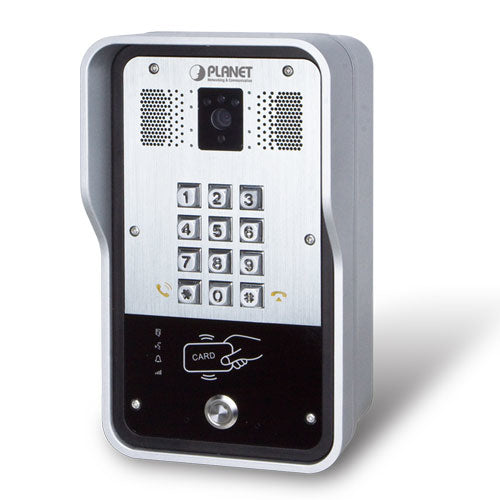 PLANET IP-Türsprechanlage – 1 MP, 12-Tasten-Tastenfeld, RFID, PoE, 10/100/1000, IP65, IK10, Wandmontage