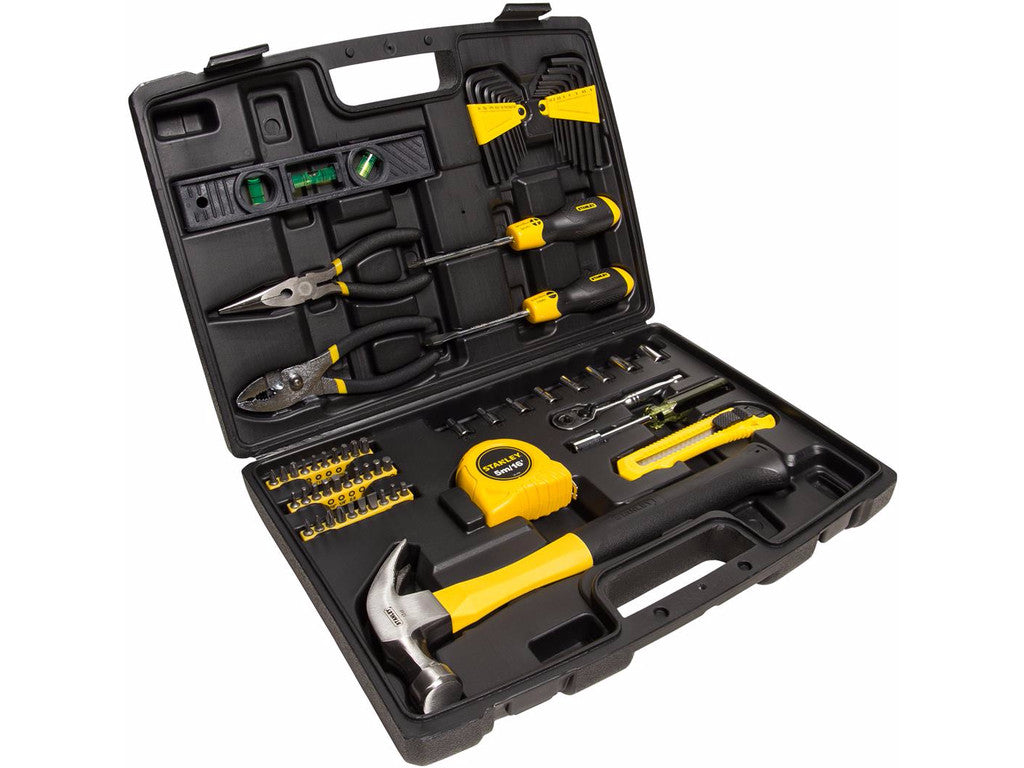 Stanley Werkzeugkasten, 280 × 405 × 85 mm, gehärteter Stahl, schwarz, bestückt, 65 Teile