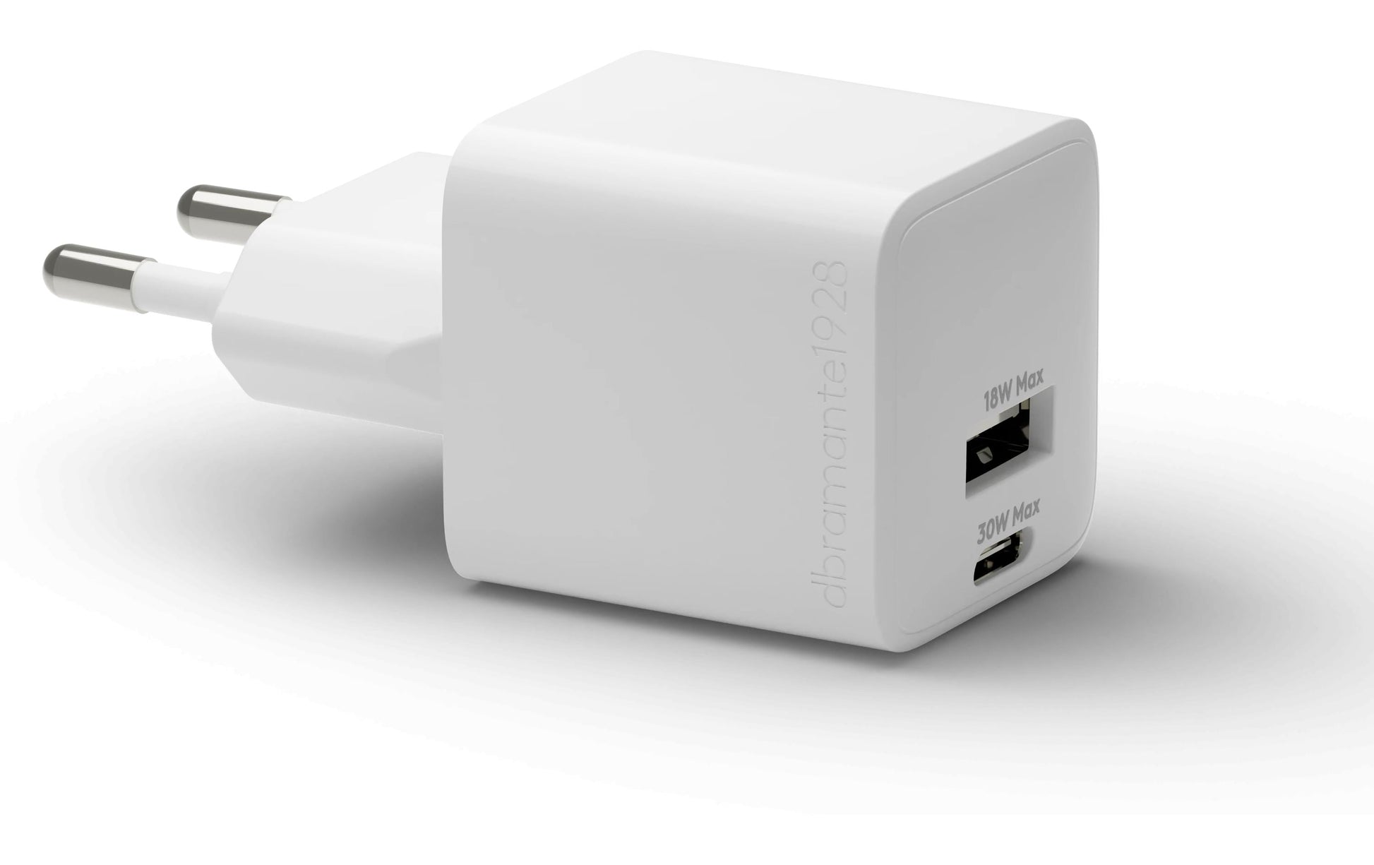 dbramante1928 Wandladegerät USB Wandladegerät 30 W – USB-C×1, USB-A×1 – PD – EU-Stecker (Typ C) – Weiss