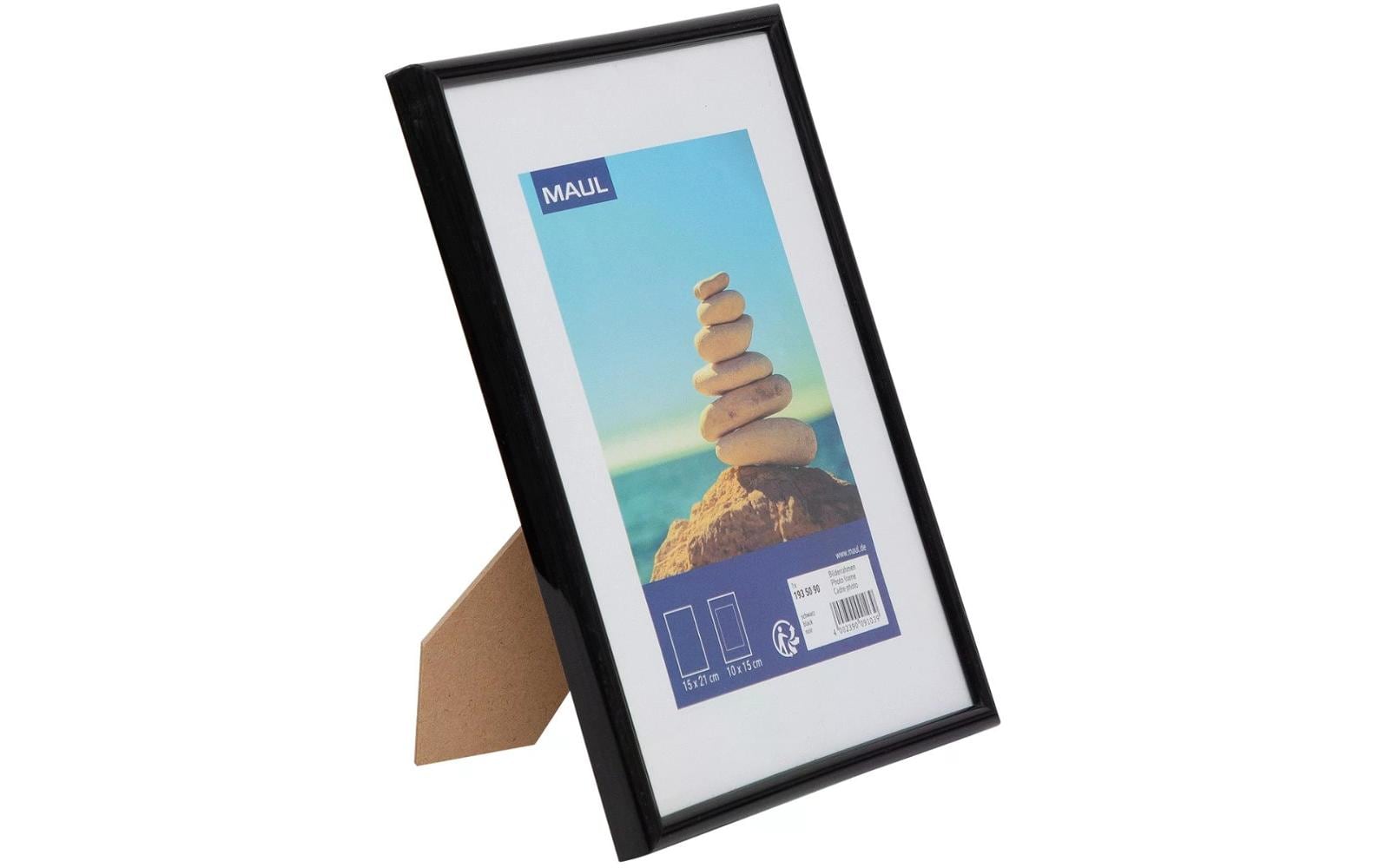 MAUL Bilderrahmen – für 15 × 20 cm – MDF & Kunststoff, Schwarz