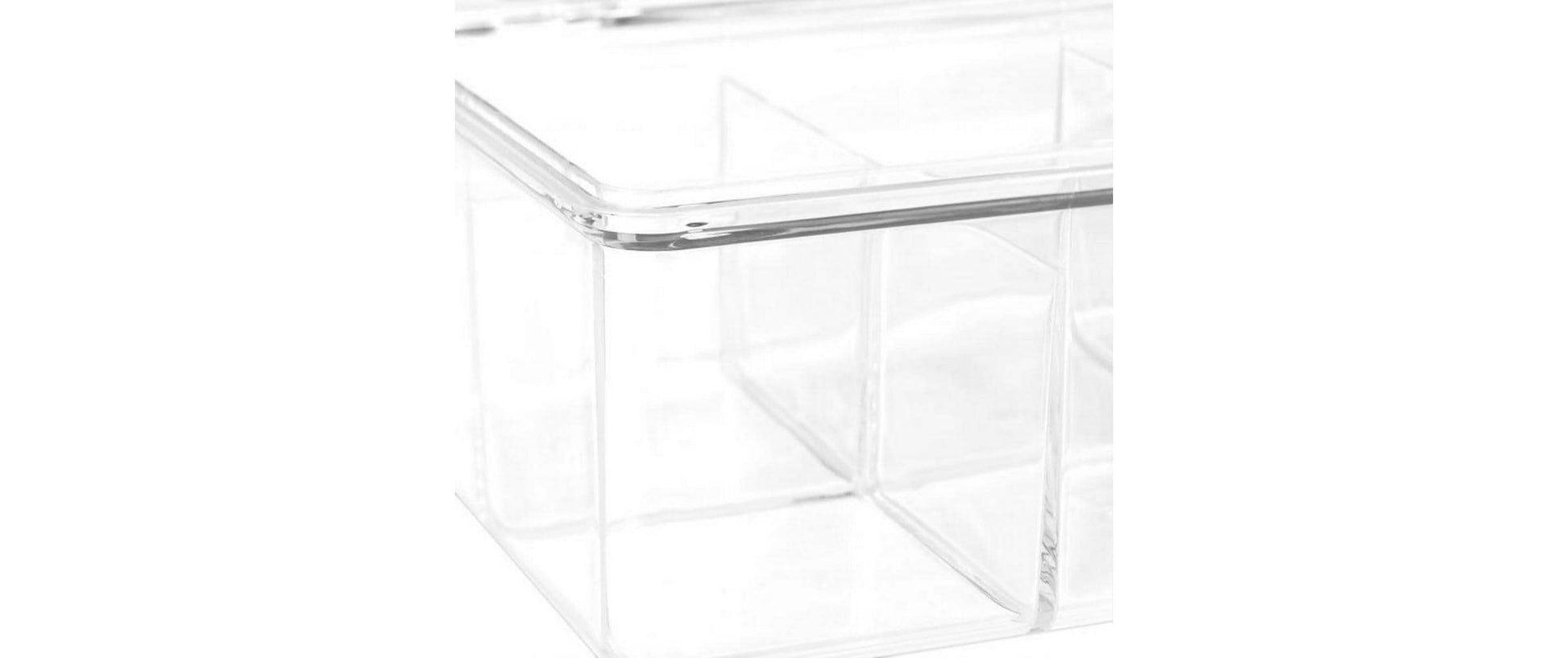 Relaxdays Teebeutelbox Kunststoff, 6 Fächer, 21,5 × 14,5 × 9 cm, transparent