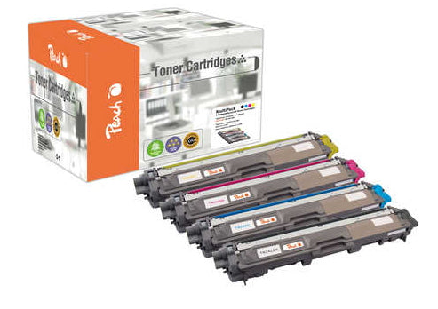 Peach Toner-Multipack TN-241/245 – BK/C/M/Y, 2500 Seiten – für Brother DCP-9015/DCP-9020/HL-3140 und andere