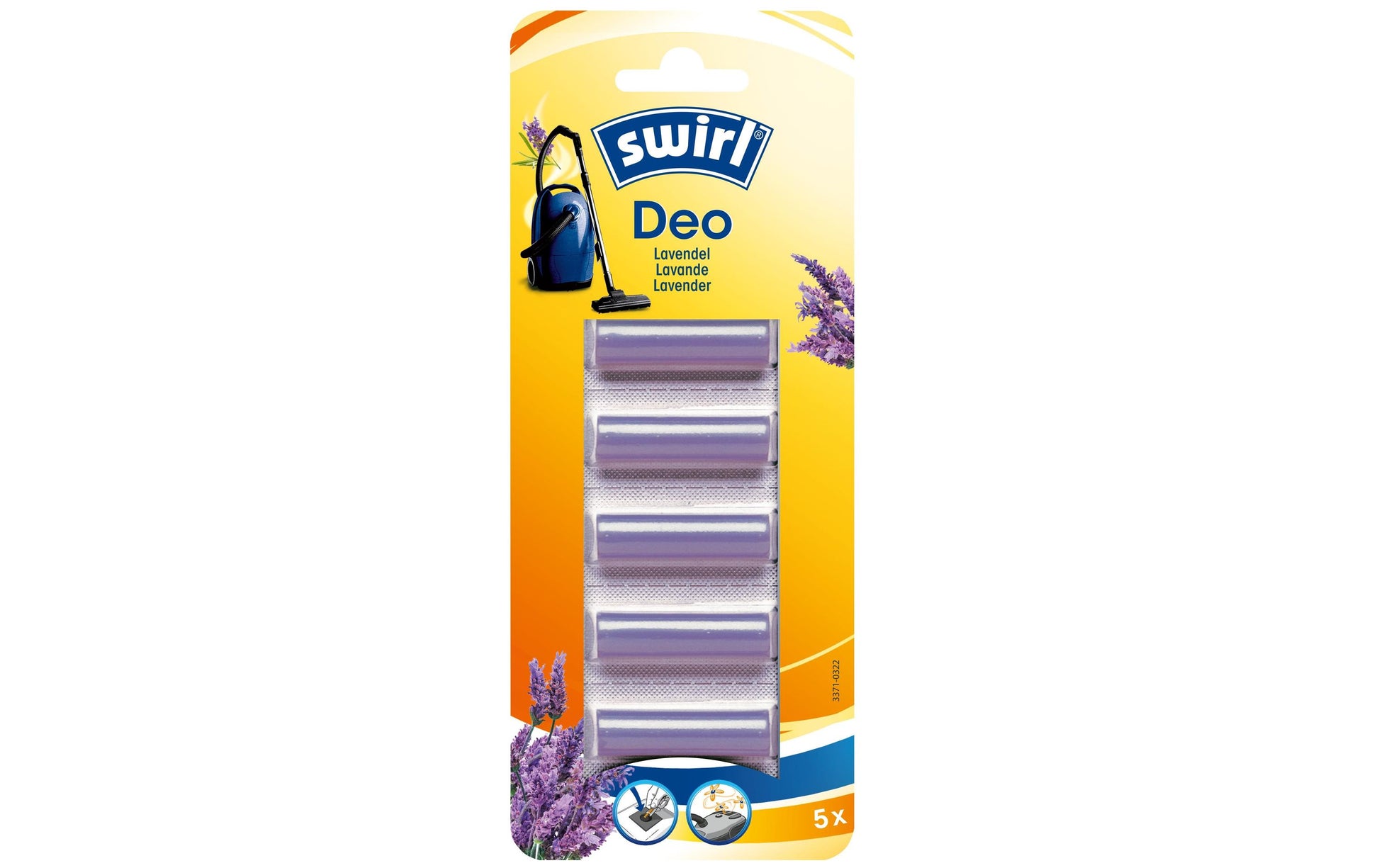 Swirl Staubbeutel Deo-Sticks Lavendel – 5 Stück, für Staubsauger-Staubbeutel