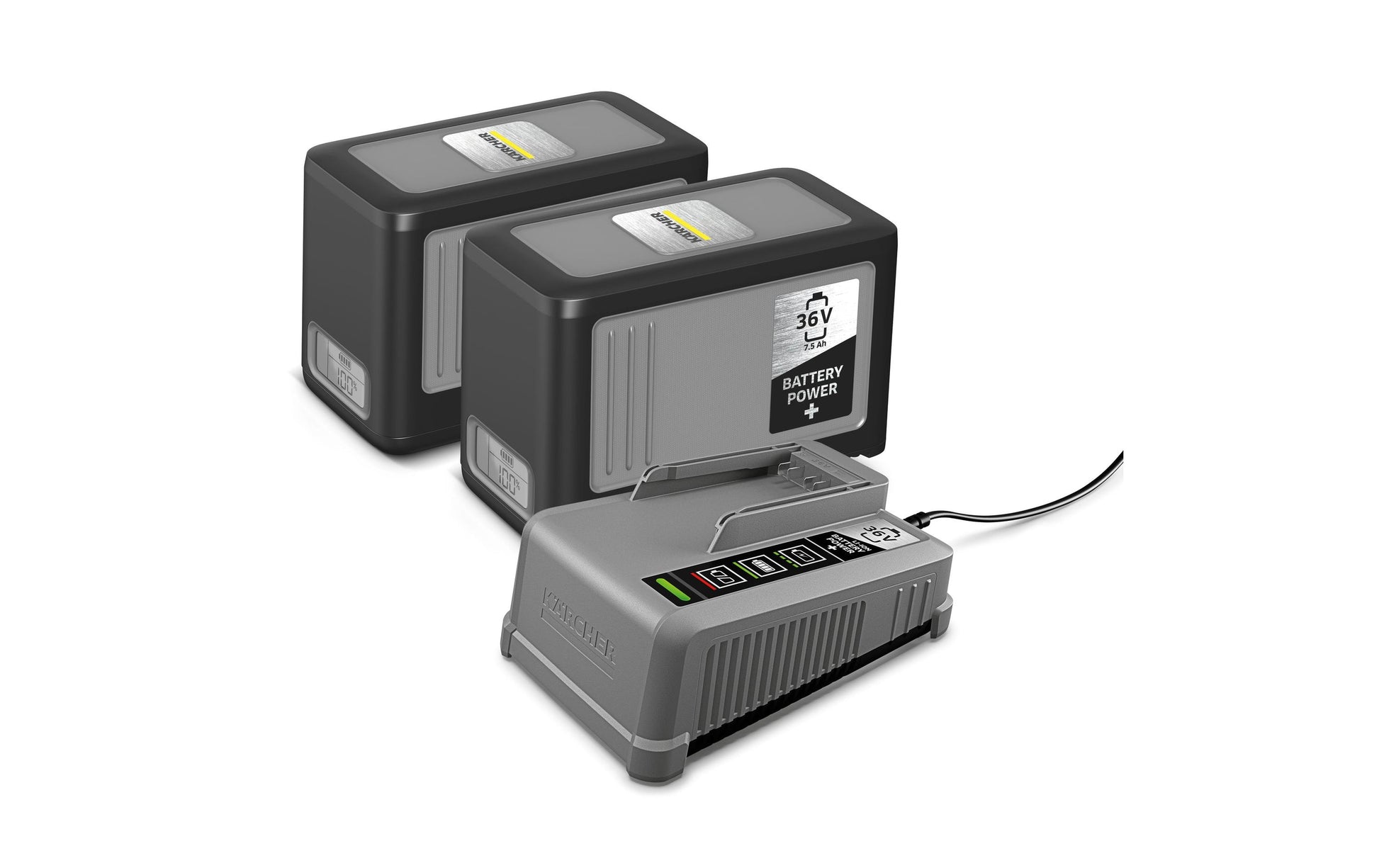 Kärcher Akku- & Ladegerät-Set 36 V 7,5 Ah – 2 Stk – für Kärcher