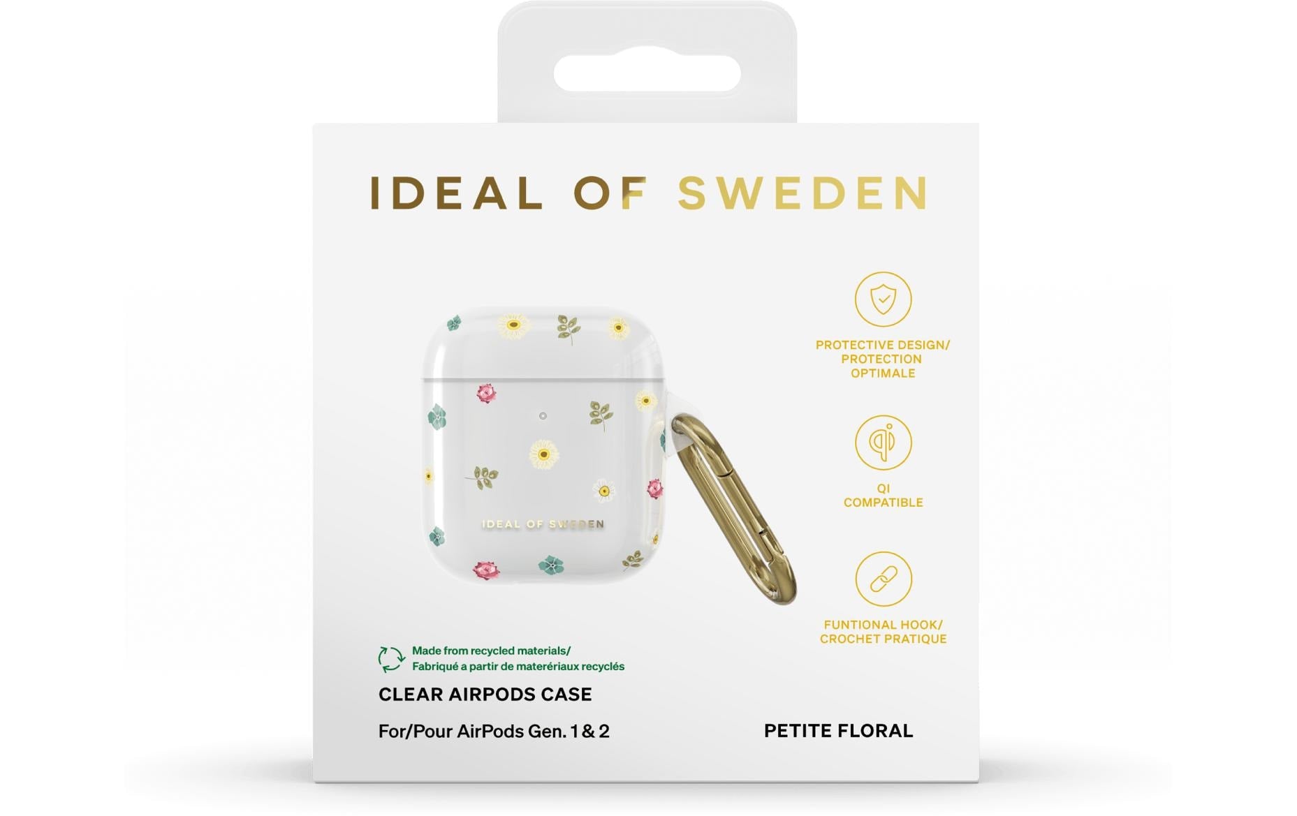 iDeal of Sweden Schutzhülle – für AirPods (1. & 2. Gen.) – TPU – Transparent, Blumenmuster