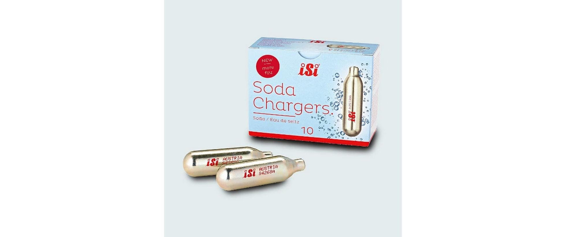 iSi Soda Maker Kapseln – für SodaMaker Classic, Soda Siphon, Twist'n Sparkle, 10 Stk., Edelstahl