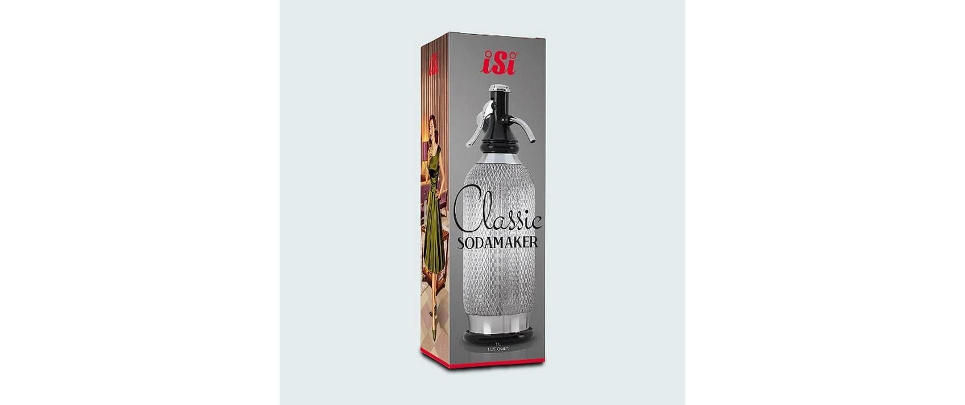 iSi Wassersprudler – inkl. 1 Flasche (PET), für iSi CO₂-Sodakapsel, Silber, 1060