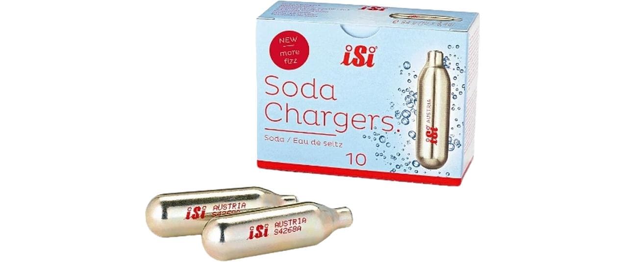 iSi Soda Maker Kapseln – für SodaMaker Classic, Soda Siphon, Twist'n Sparkle, 10 Stk., Edelstahl