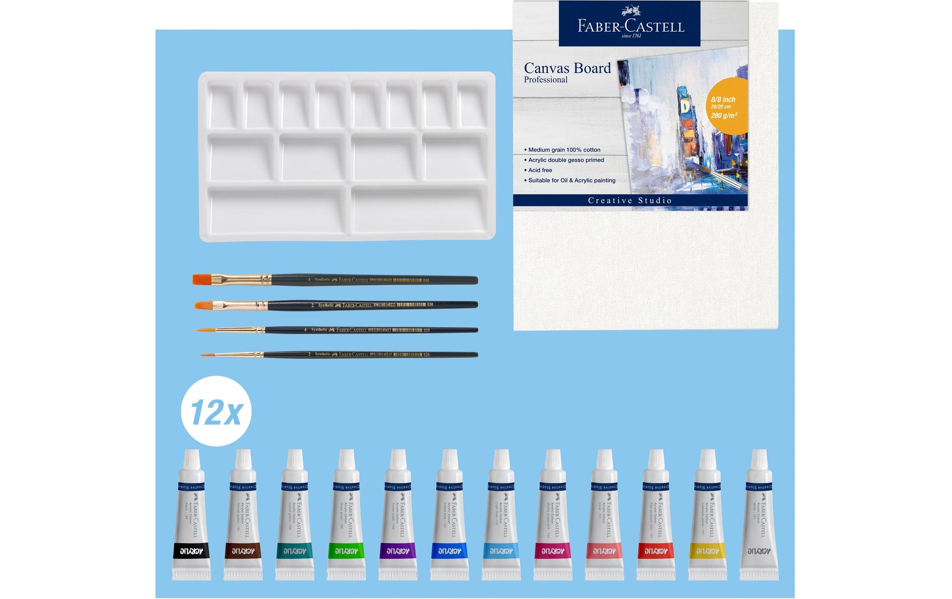 Faber-Castell Acrylmalset – 18-teilig – 200 × 250 mm