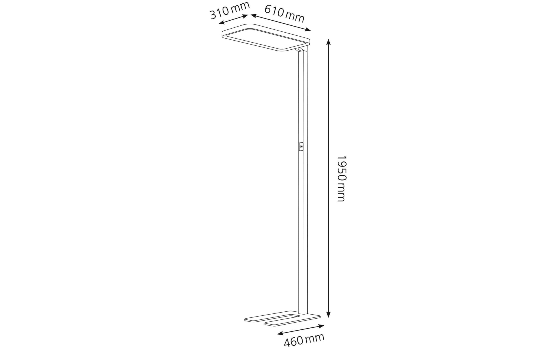 Hansa Saphir Stehleuchte – 4000 K Neutralweiss, Dimmbar, mit Bewegungs- & Tageslichtsensor, 3700 lm, Anthrazit