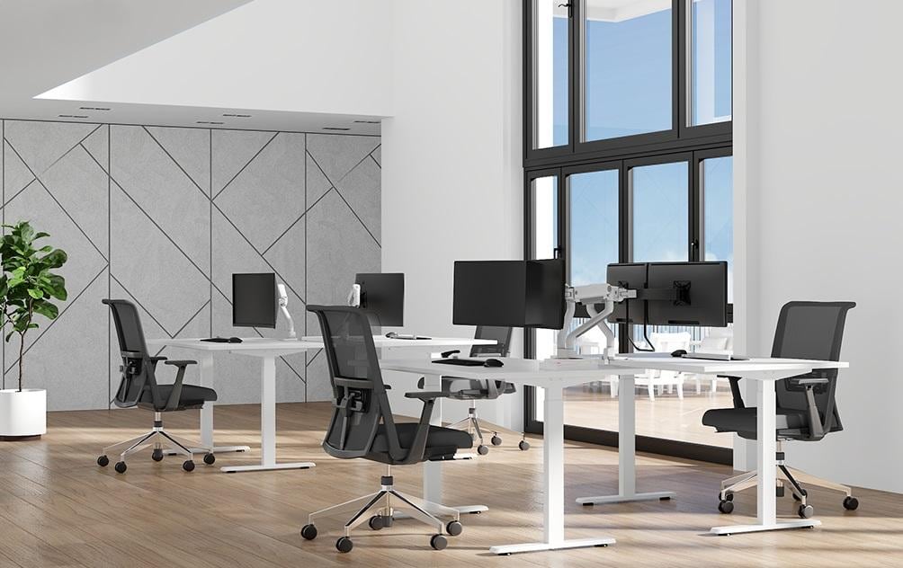Neomounts Ds75S Ds75S-950Wh2 – Monitorarm, Dual, Tischklemme/Tischdurchführung, bis 32"