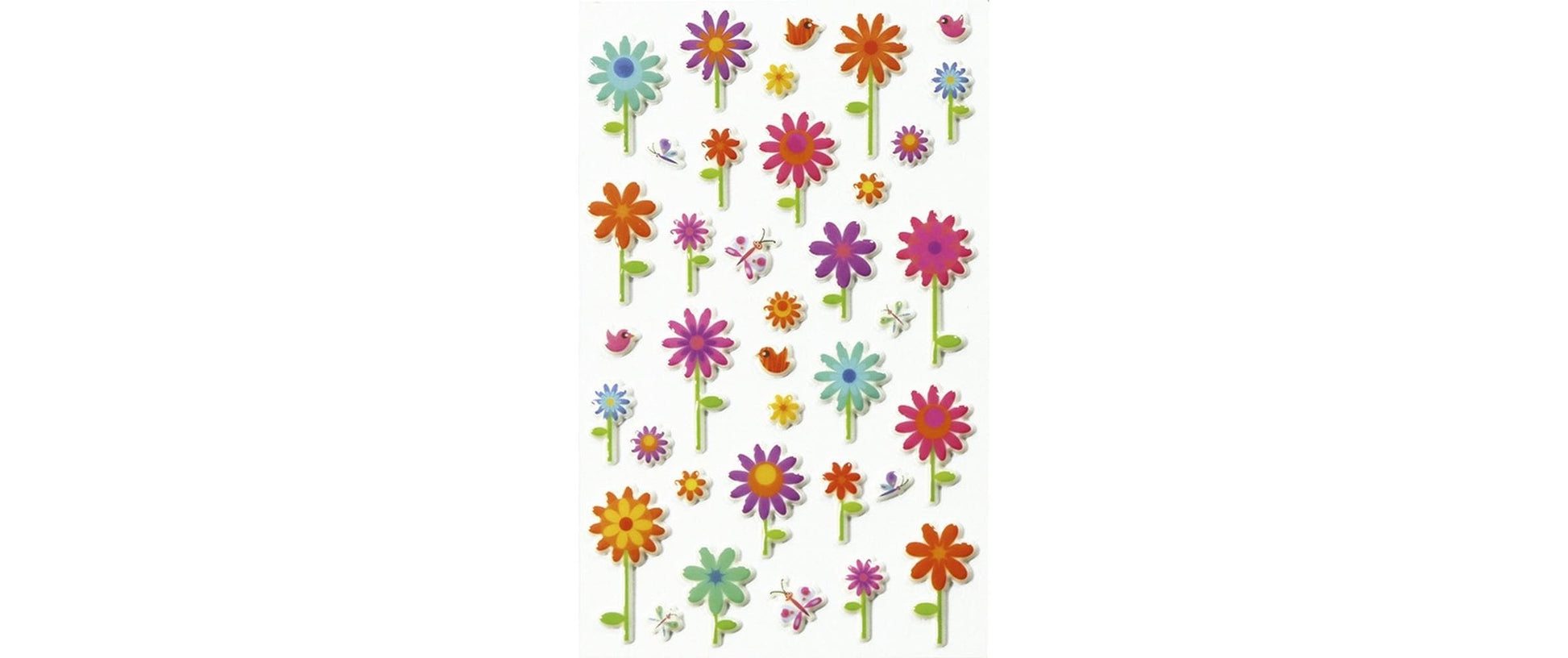 Clairefontaine Sticker, Blumen, Mehrfarbig, 1 Bogen, 7,5 × 12 cm