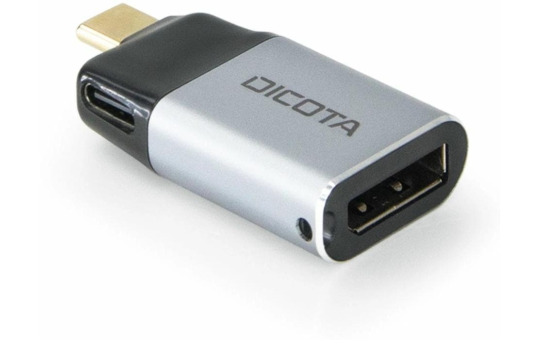 DICOTA D32046 Adapter USB-C zu Mini DisplayPort – 8K (7680 × 4320), PD 100 W – Schwarz/Silber