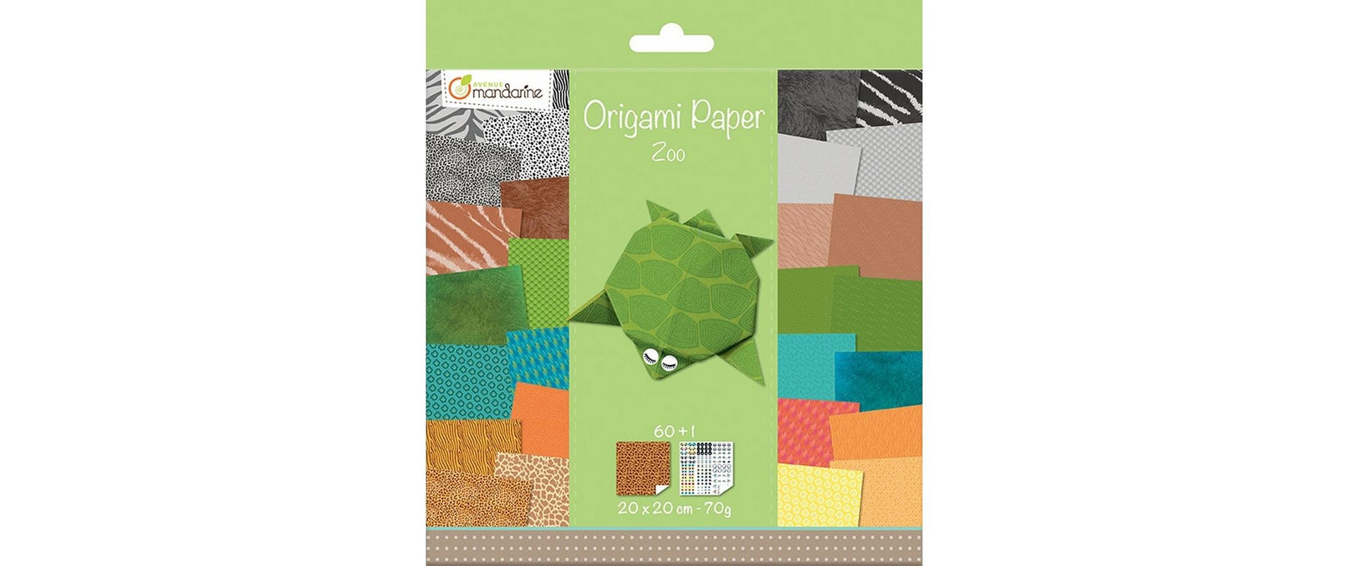 Avenue Mandarine Origami Papier – sortiert – 20 × 20 cm, 70 g/m², 60 Bogen