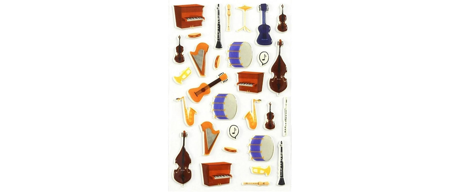 Clairefontaine Sticker, Instrumente, 1 Bogen, 7,5 × 12 cm