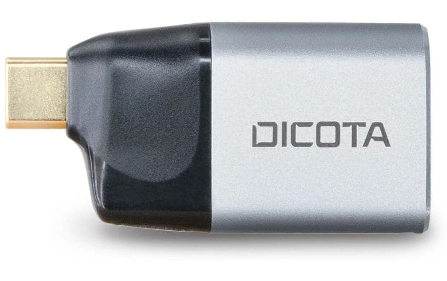 DICOTA D32046 Adapter USB-C zu Mini DisplayPort – 8K (7680 × 4320), PD 100 W – Schwarz/Silber