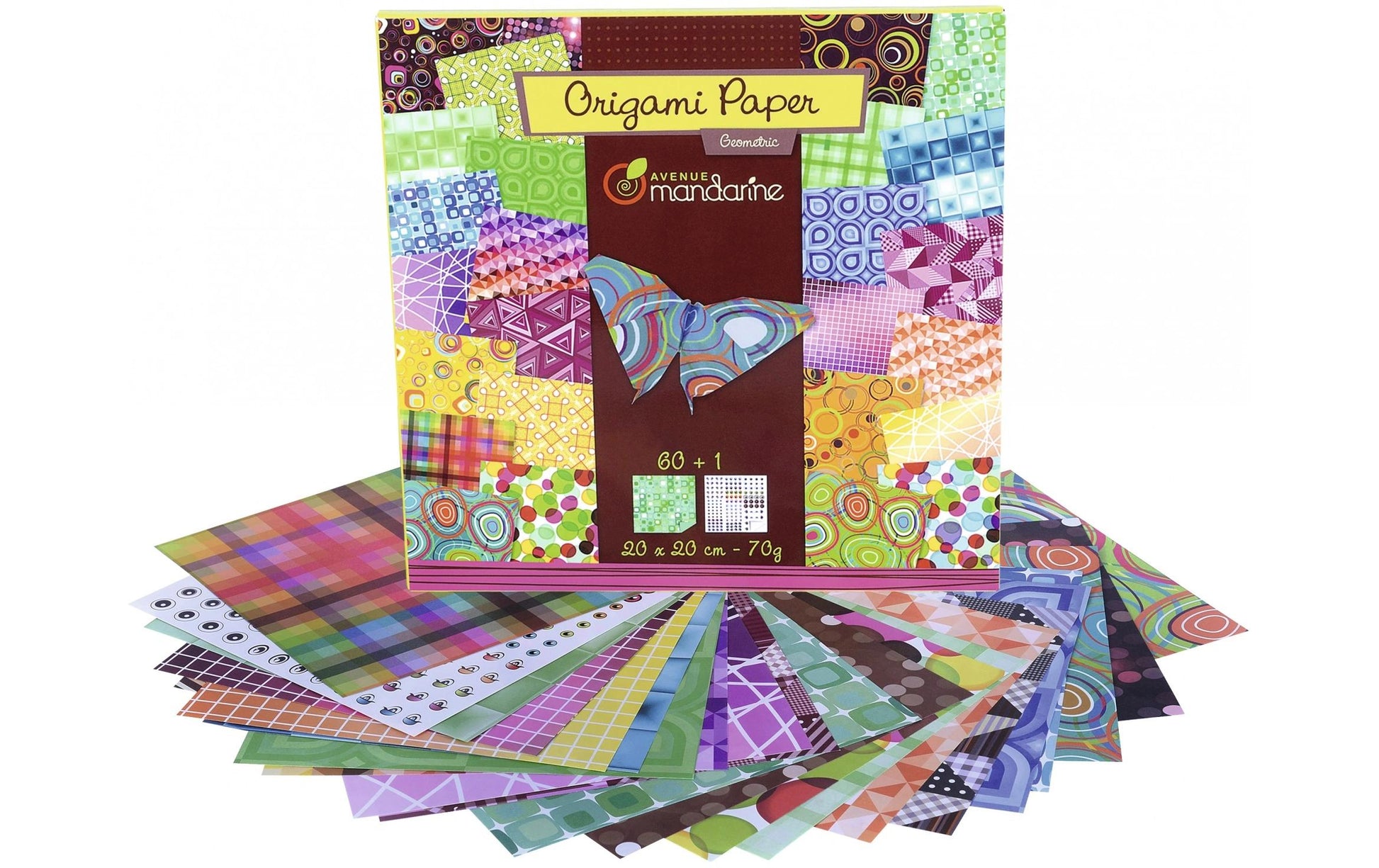 Avenue Mandarine Origami-Papier – sortiert – 200 × 200 mm, 60 Bogen