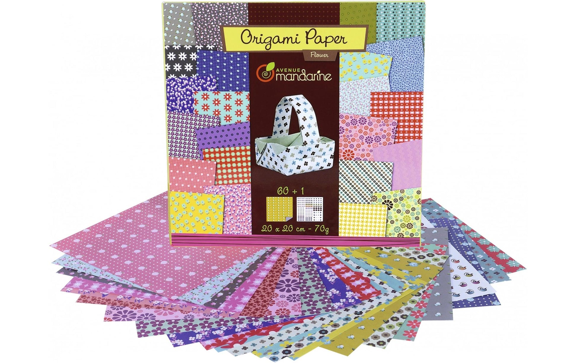 Avenue Mandarine Origami Papier – sortiert – 20 × 20 cm, 60 Blätter