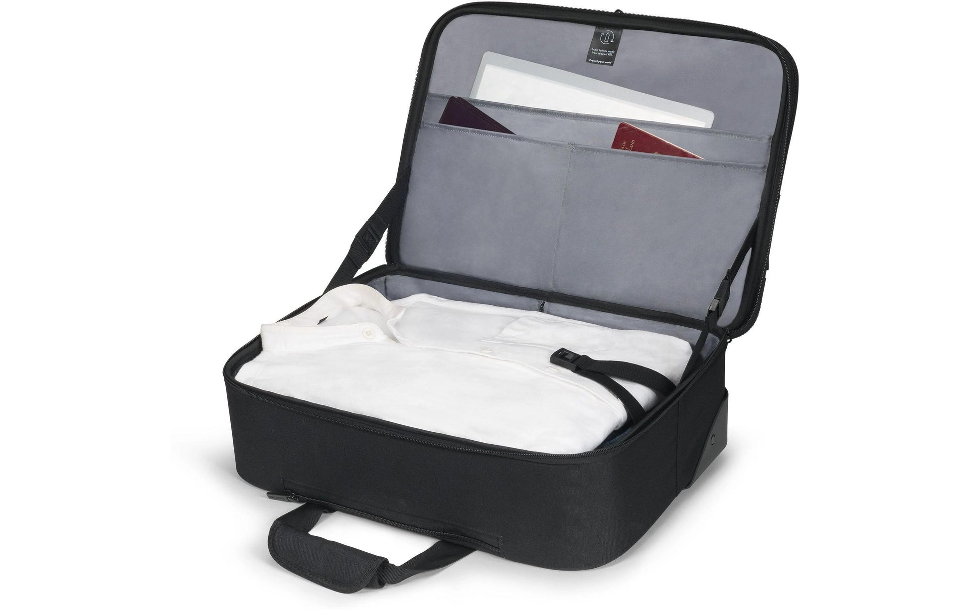 DICOTA Notebook-Tasche für Notebooks bis 17,3" – wasserabweisend, aus recyceltem PET – Schwarz