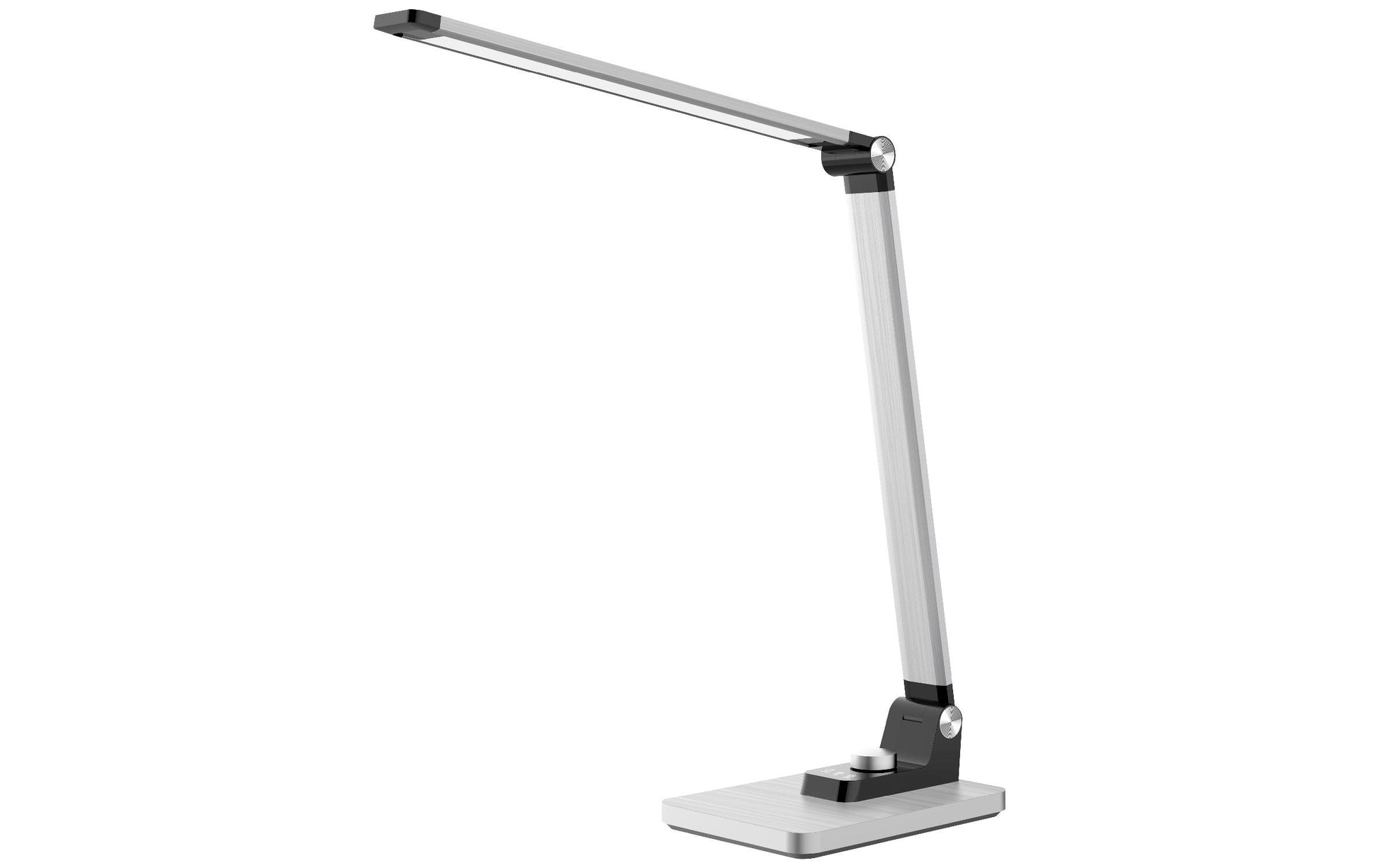 Hansa LED-Tischleuchte Breeze – stufenlos dimmbar, dreh-/neigbar – 3000–5800 K – 450 lm, 9 W – silber, ABS