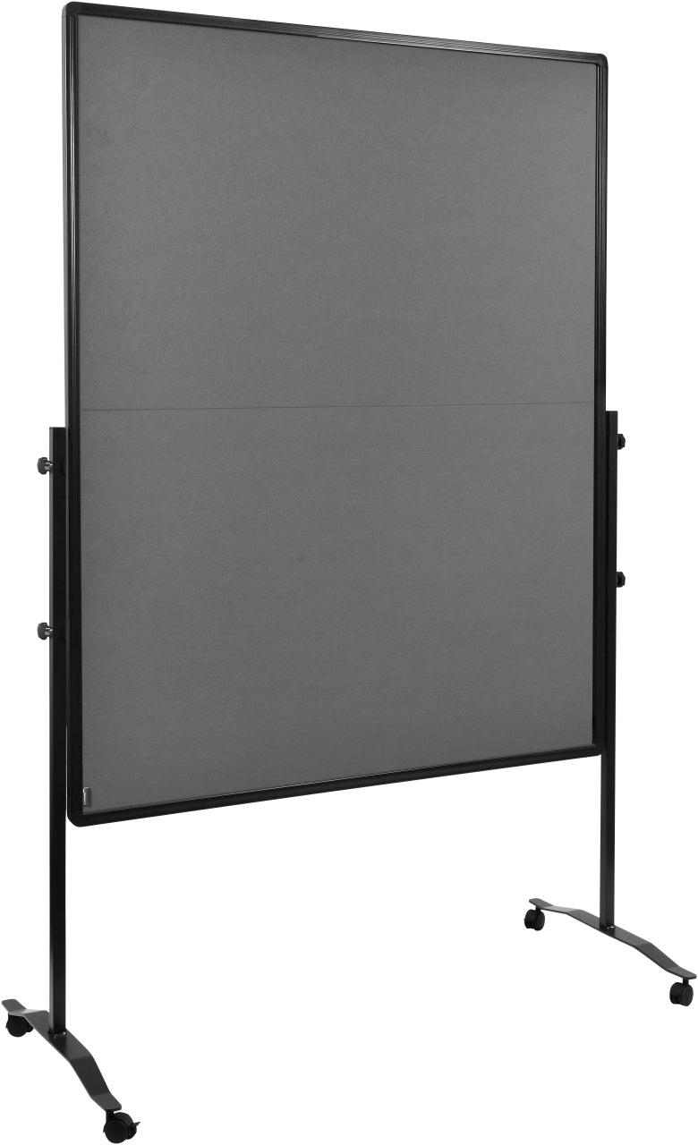 Legamaster Moderationswand Premium Plus – Filz, mit Rollen, doppelseitig – 120 × 150 cm – Grau, Alurahmen