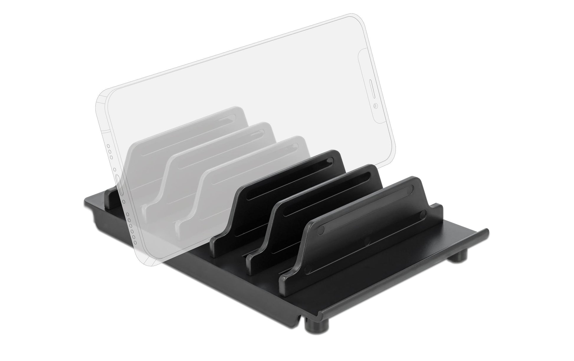 DeLOCK Tablet-Ständer – für Tablets und Smartphones bis 13", 6 Geräte – Schwarz