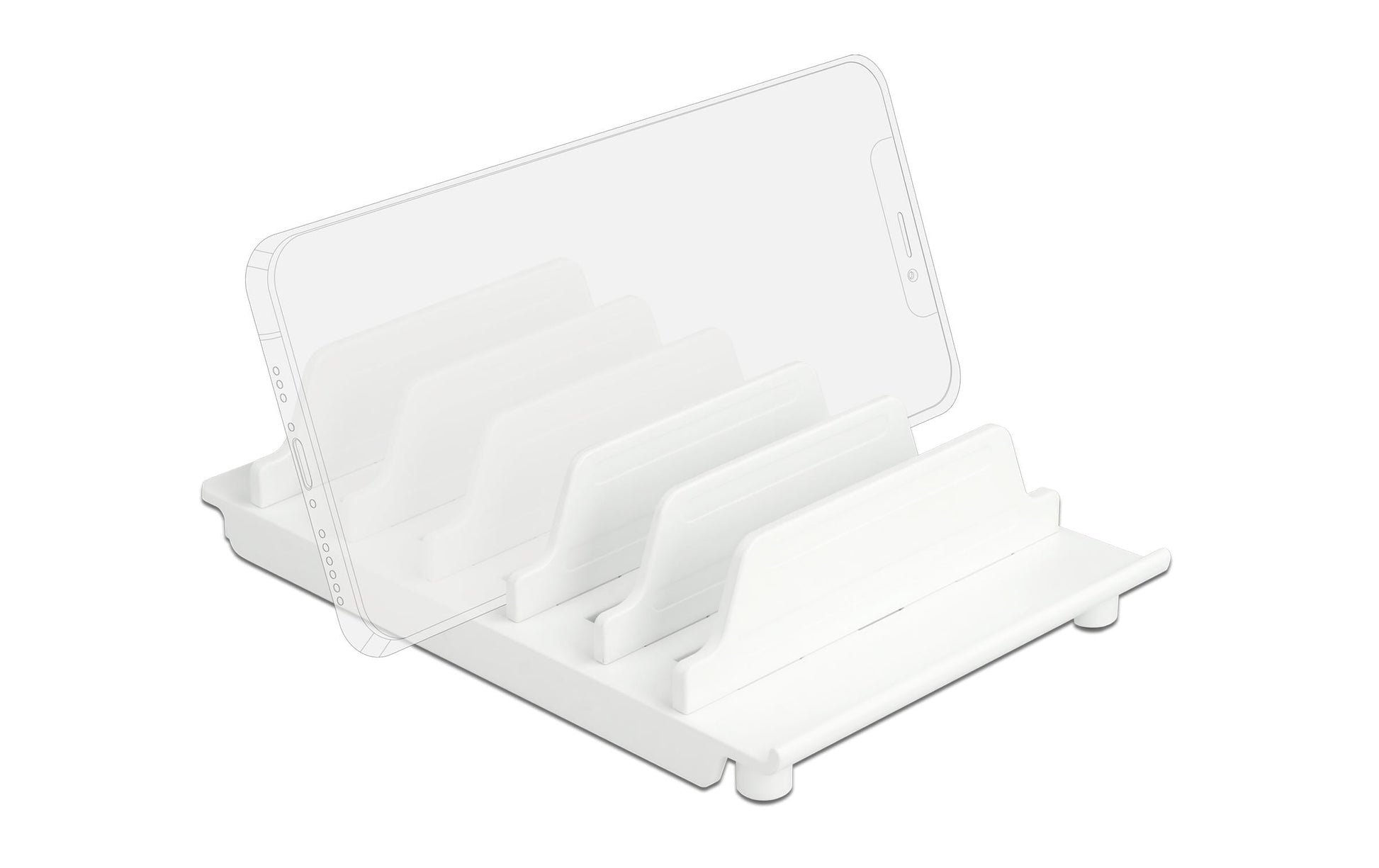 DeLOCK Tablet-Ständer – für Tablets bis 13", für 6 Geräte – Weiss