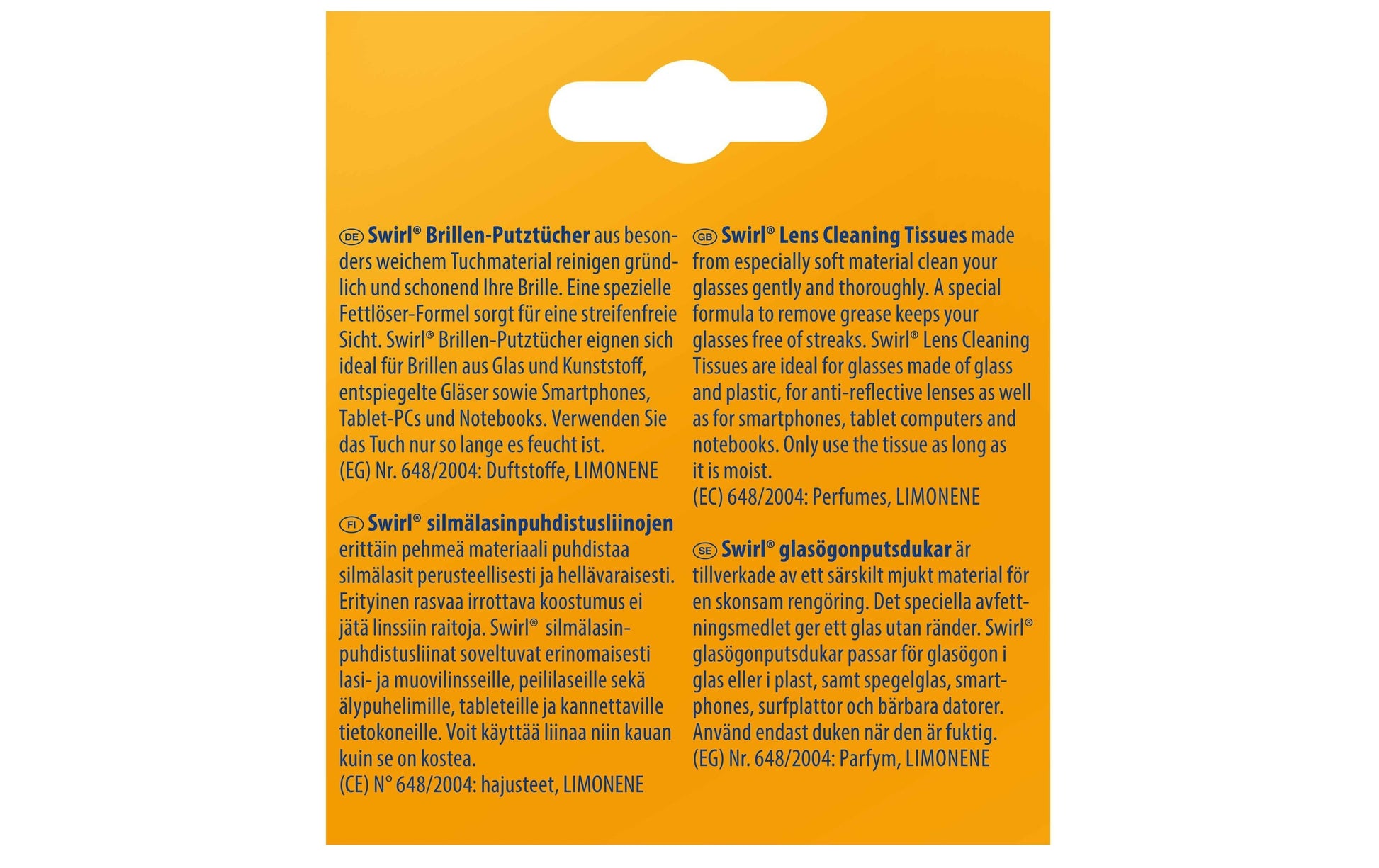 Swirl Brillenputztuch – ohne Duft – für Brille – 30 Stk.