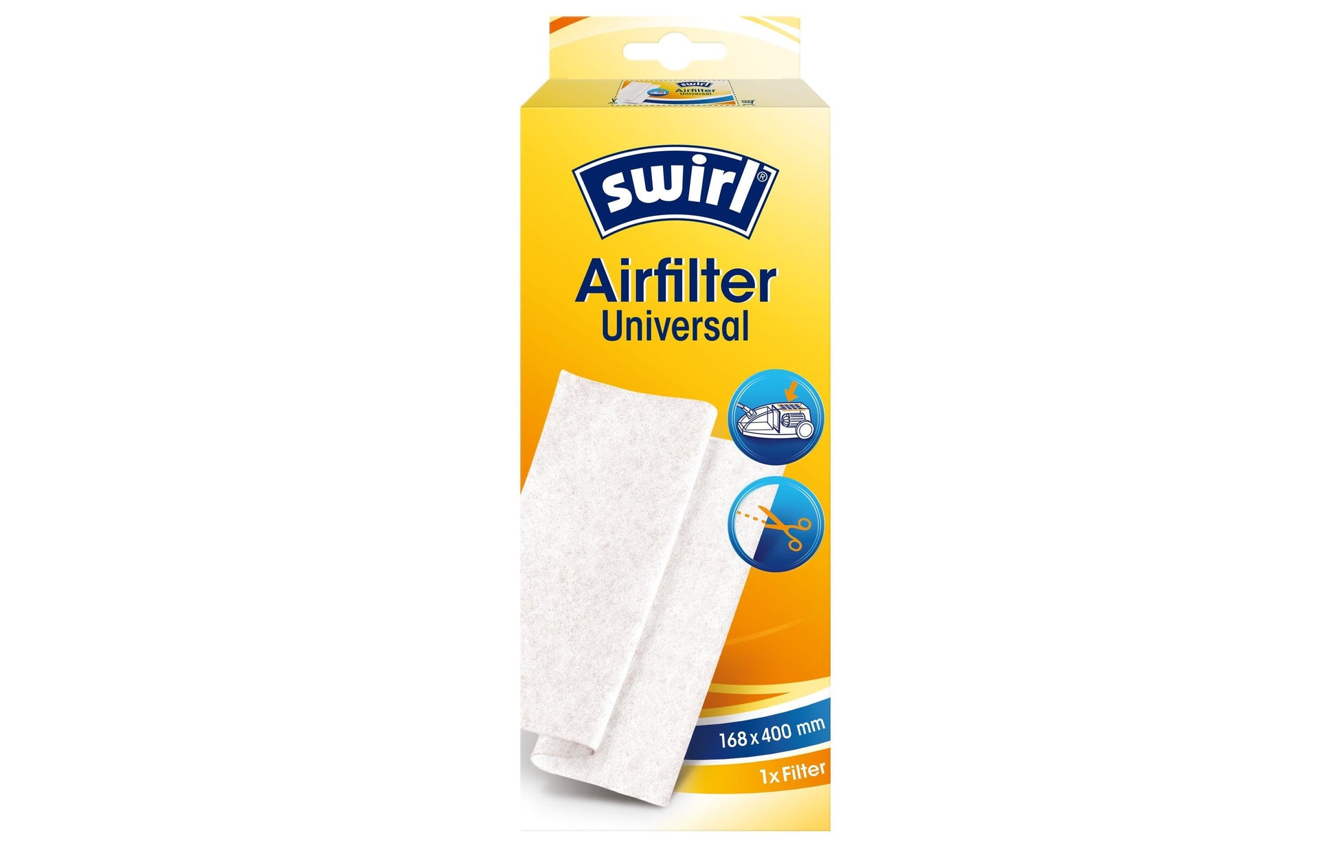 Swirl Universal Staubsaugerfilter – für alle Staubsauger – 168 × 400 mm – 1 Stück – Weiss