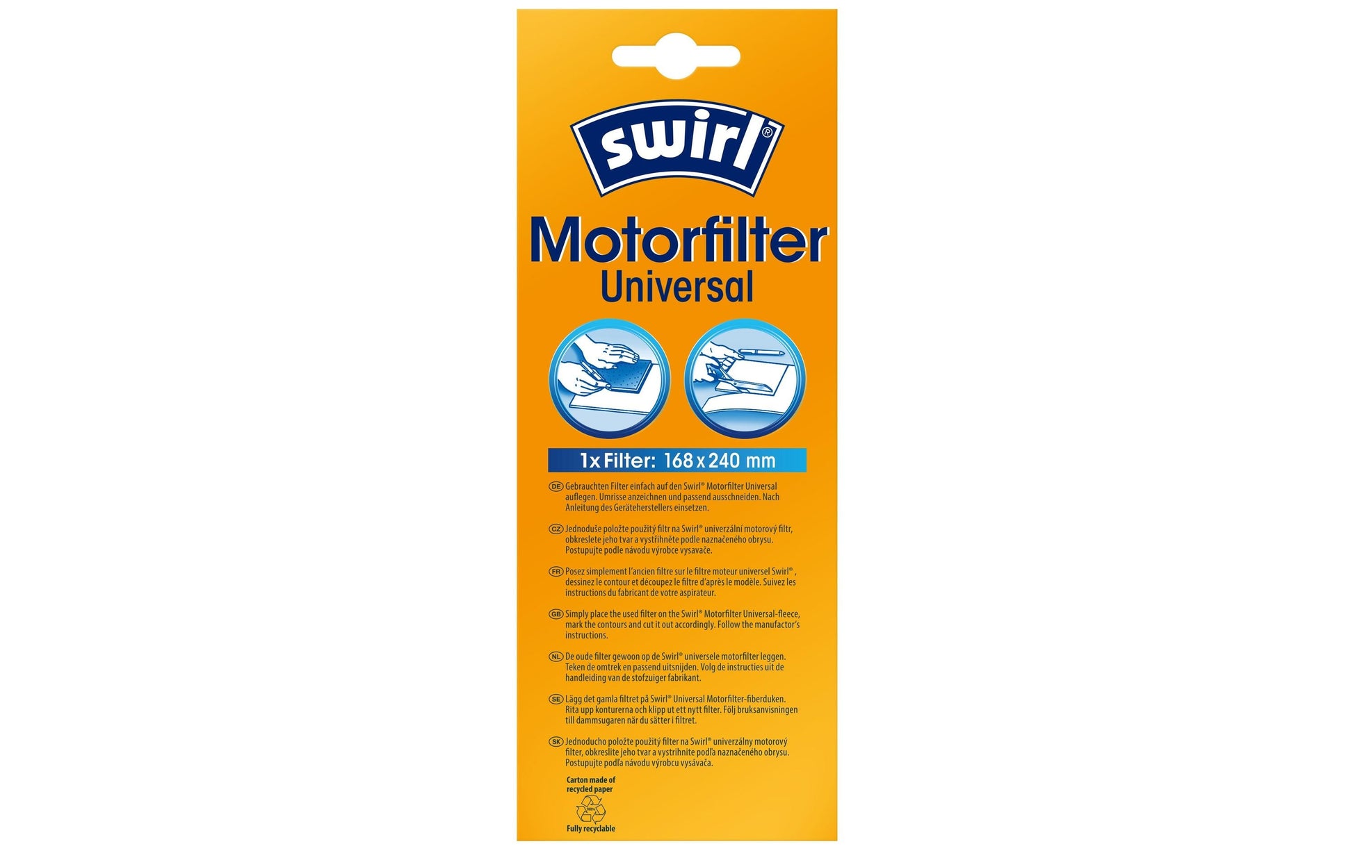 Swirl Motorfilter Universal 180691 – 168 × 240 mm, 1 Stück, für alle Staubsauger