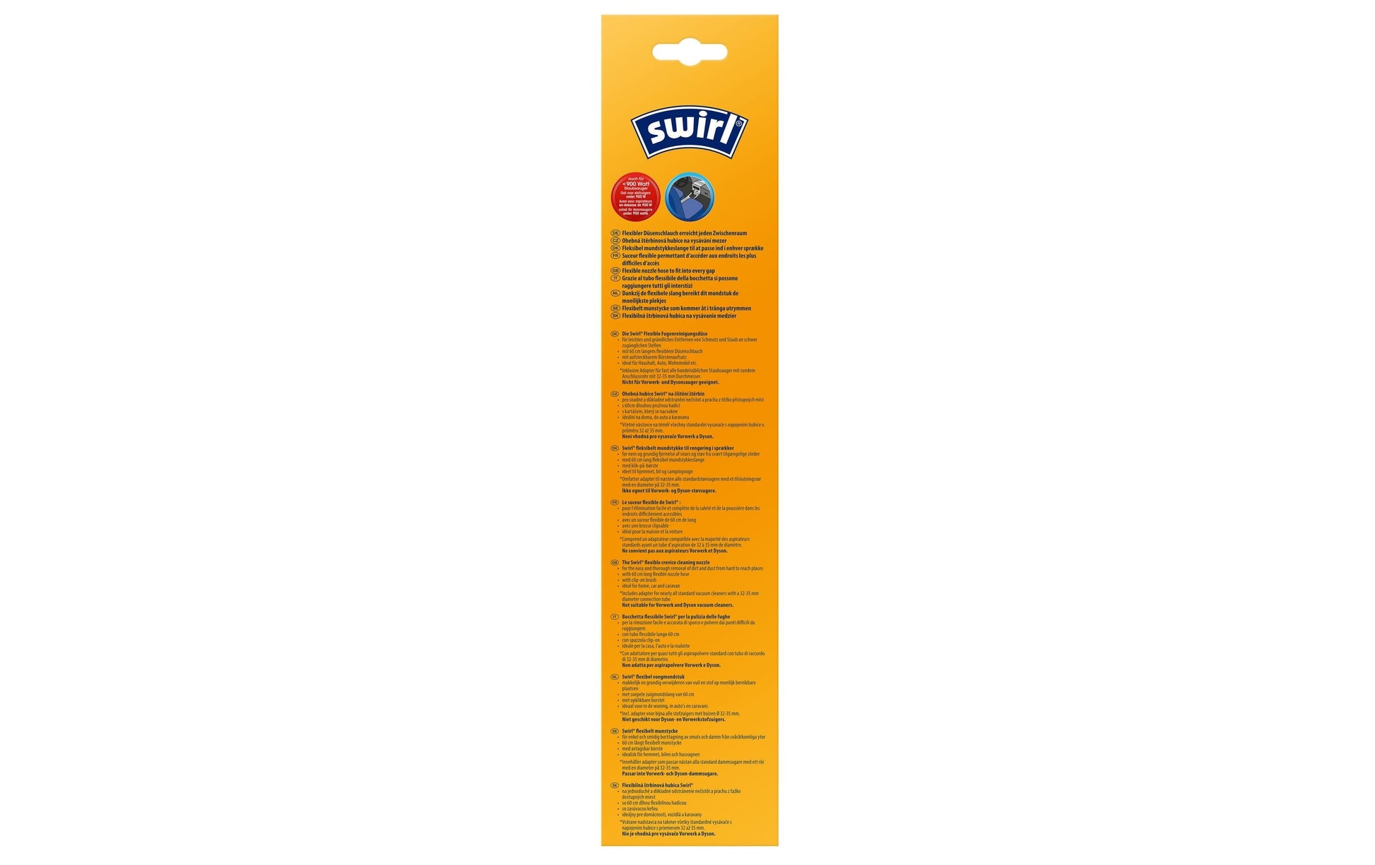 Swirl Fugen-Reinigungsdüse – flexibler Düsenschlauch 60 cm, für Bodenstaubsauger