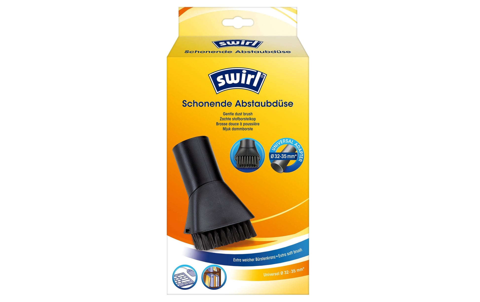 Swirl Staubsaugerbürste Schonende Abstaubdüse – schwarz, 1 Stück – für Bodenstaubsauger